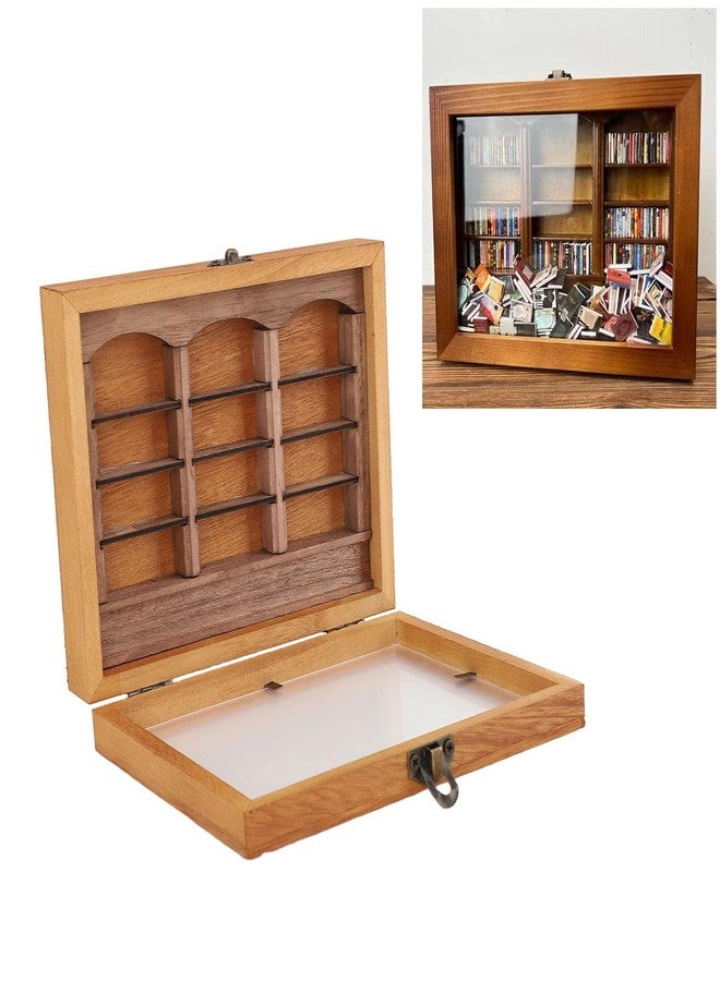 shenruifa Miniature Book Boxes Display Case Cabinet Anxiety Relief Books Shaking Bookshelf Toy for Living Room Desk Ornament (Bookshelf + Mini Books) - Image 3